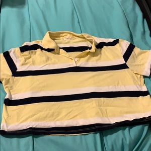 Striped Collard Crop Top